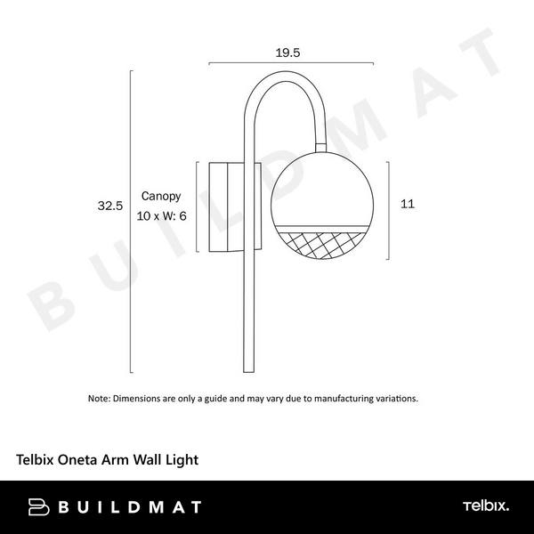 Telbix Oneta Arm Wall Light White
