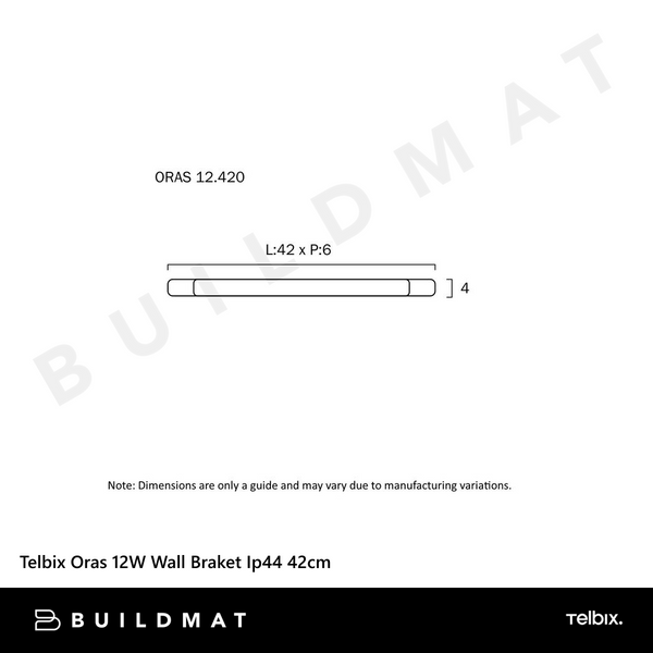 Telbix Oras 12W Wall Braket Ip44 42cm Black