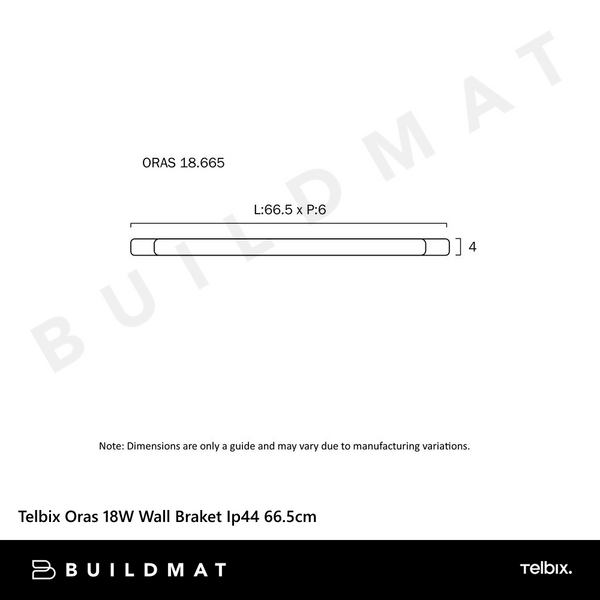 Telbix Oras 18W Wall Braket Ip44 66.5cm Black