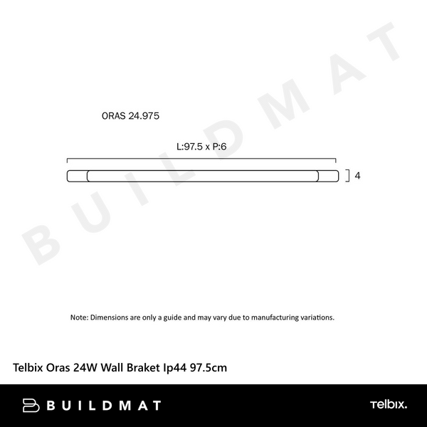 Telbix Oras 24W Wall Braket Ip44 97.5cm Chrome