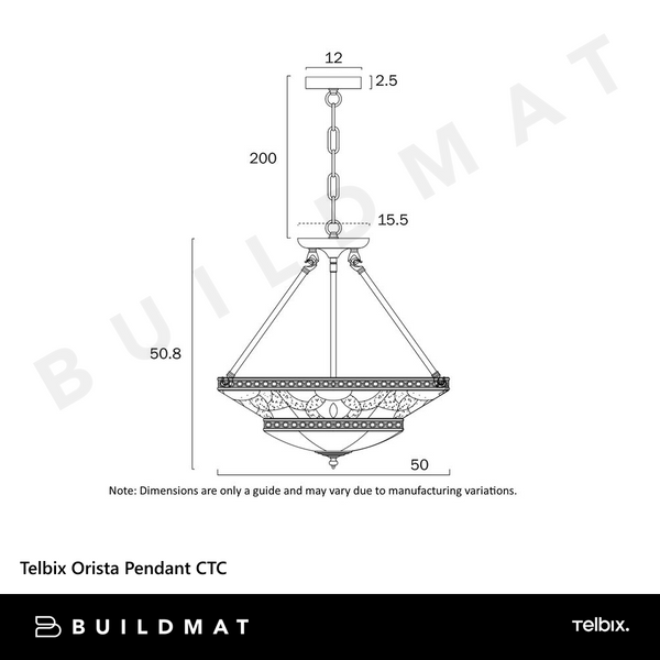 Telbix Orista Pendant CTC Brass