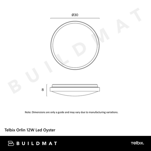 Telbix Orlin 12W Led Oyster Walnut