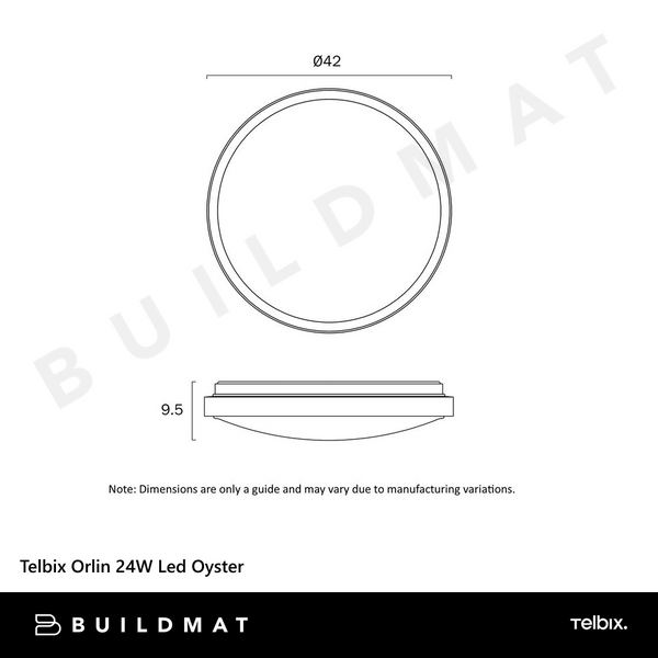 Telbix Orlin 24W Led Oyster Walnut
