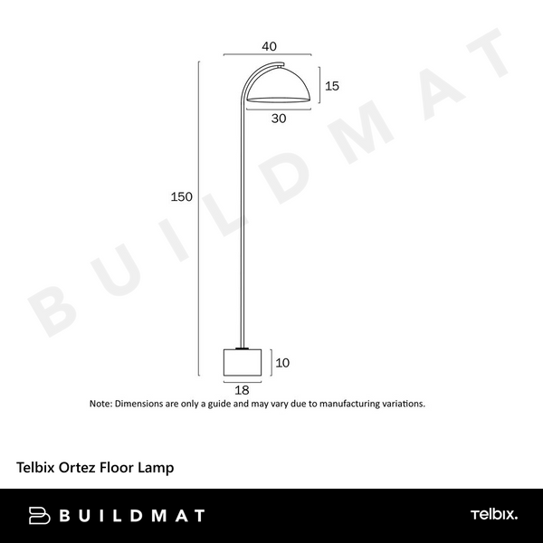 Telbix Ortez Floor Lamp Black Antique Gold