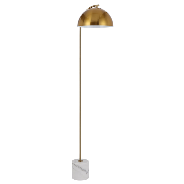 Telbix Ortez Floor Lamp White Antique Gold
