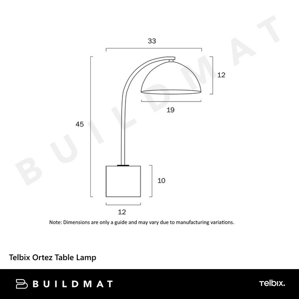 Telbix Ortez Table Lamp White Terrazzo