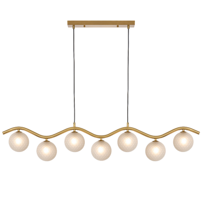 Telbix Orton 7 Light Pendant Antique Gold Frost Tear
