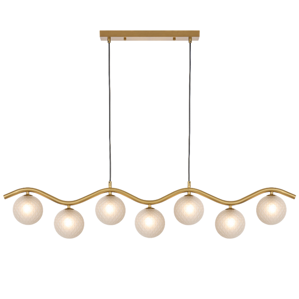 Telbix Orton 7 Light Pendant Antique Gold Frost Tear
