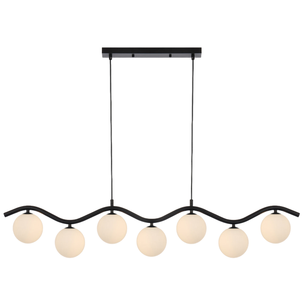 Telbix Orton 7 Light Pendant Black Opal Matt
