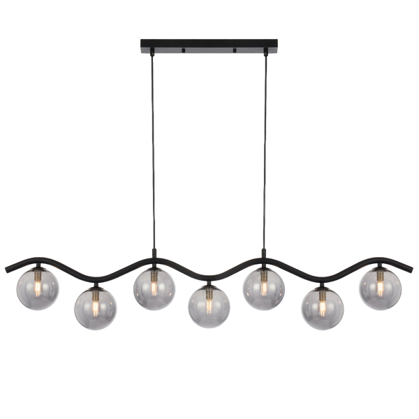 Telbix Orton 7 Light Pendant Black Smoke