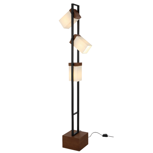 Telbix Osada 3 Light Floor Lamp Black