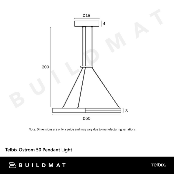 Telbix Ostrom 50 Pendant Light Gold