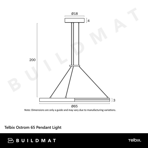 Telbix Ostrom 65 Pendant Light Gold