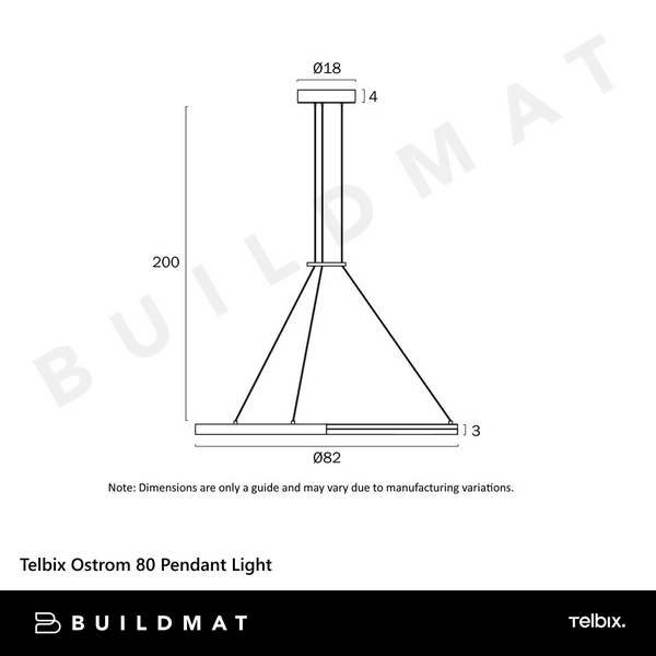 Telbix Ostrom 80 Pendant Light Gold