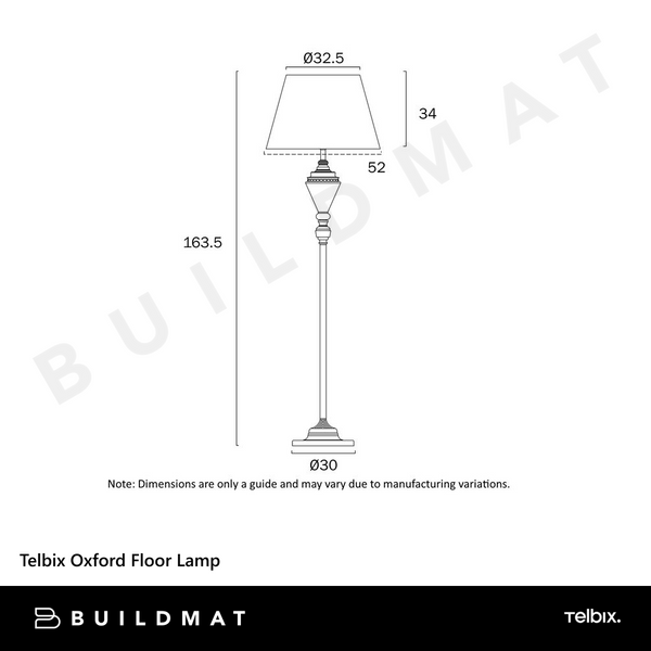 Telbix Oxford Floor Lamp Antique Brass