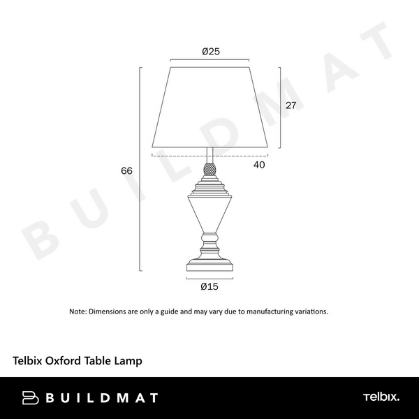 Telbix Oxford Table Lamp Antique Brass