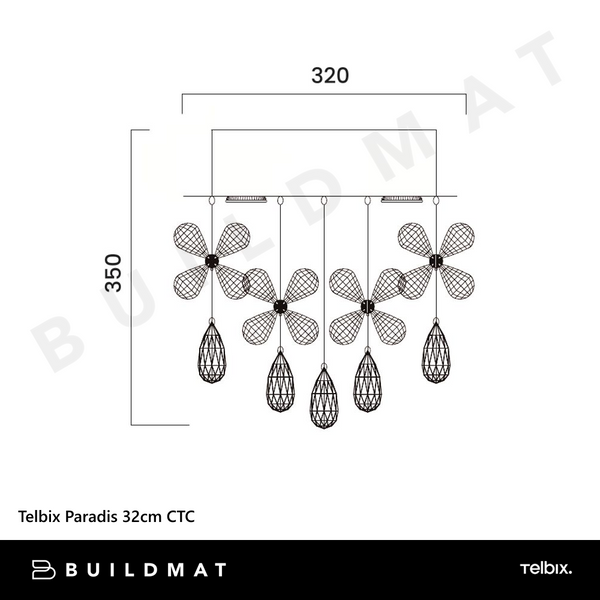 Telbix Paradis 32cm CTC Chrome