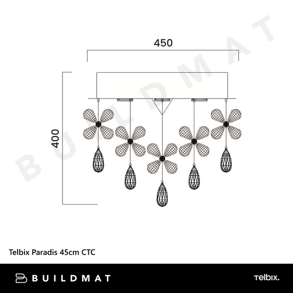 Telbix Paradis 45cm CTC Chrome