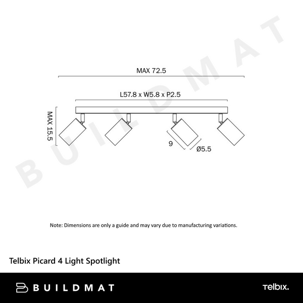 Telbix Picard 4 Light Spotlight White