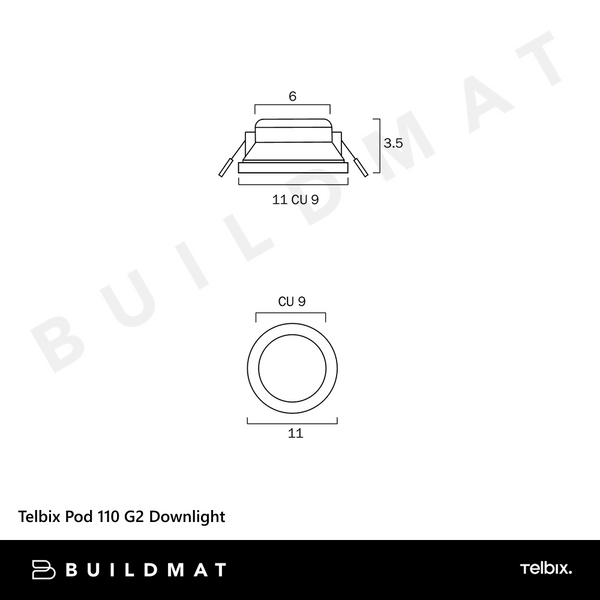 Telbix Pod 110 G2 Downlight Nickel 3000K