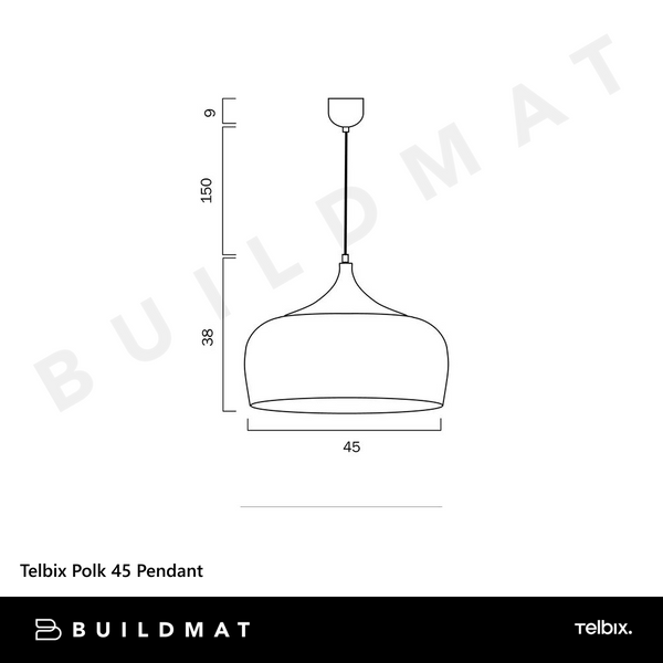 Telbix Polk 45 Pendant Black