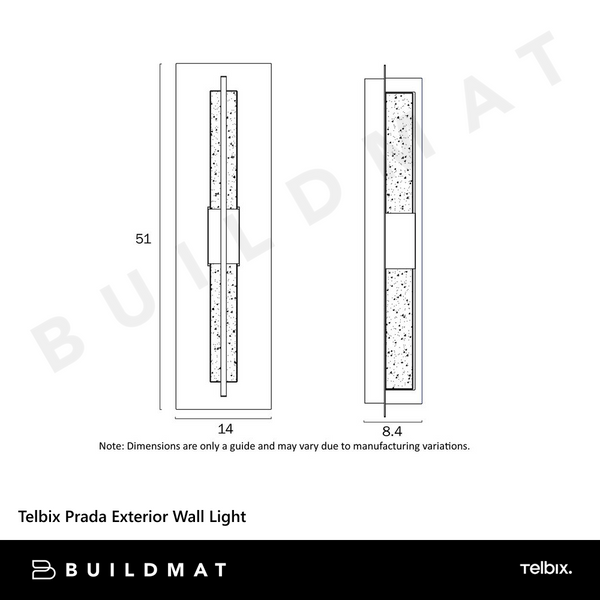 Telbix Prada Exterior Wall Light White