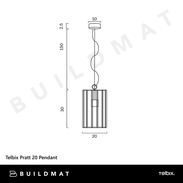 Telbix Pratt 20 Pendant Antique Brass