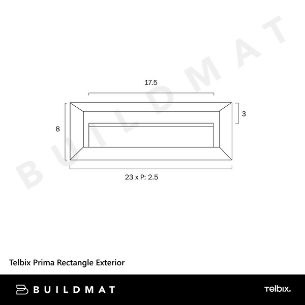 Telbix Prima Rectangle Exterior Black