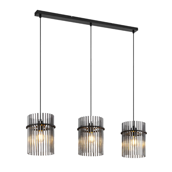 Telbix Quilo 3 Light Pendant Black