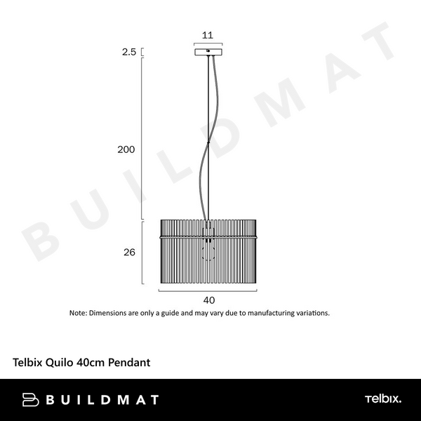 Telbix Quilo 40cm Pendant Black