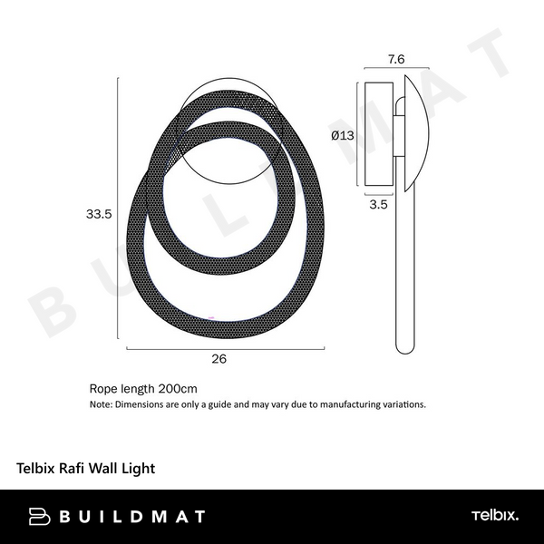 Telbix Rafi Wall Light Gunmetal