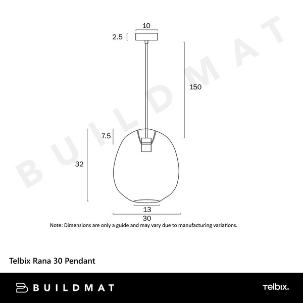 Telbix Rana 30 Pendant Black