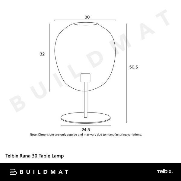 Telbix Rana 30 Table Lamp Black
