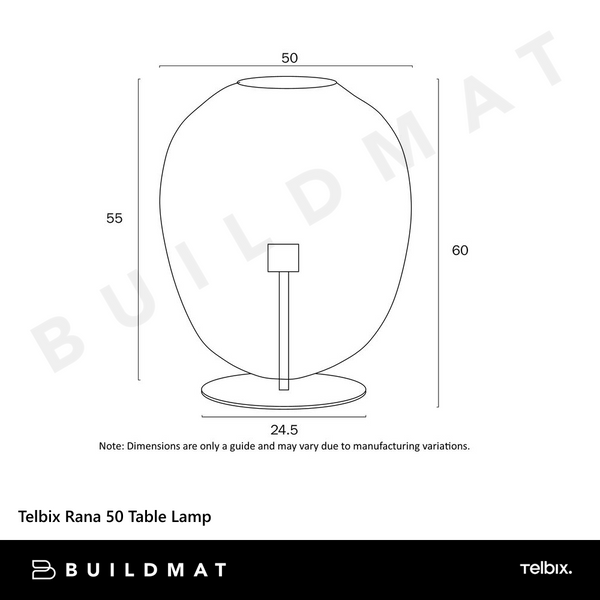 Telbix Rana 50 Table Lamp Black