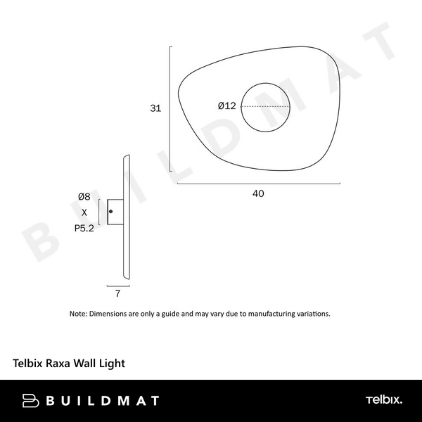 Telbix Raxa Wall Light Orange