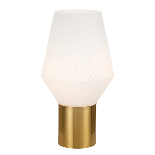 Telbix Rene Table Lamp Opal Matt Antique Gold