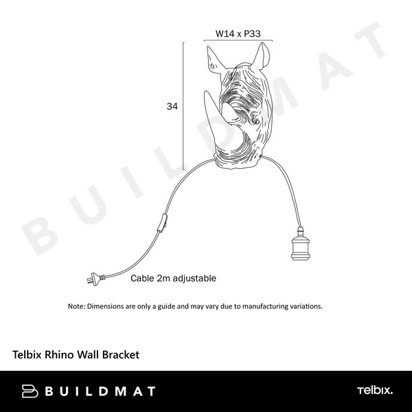 Telbix Rhino Wall Bracket Gold