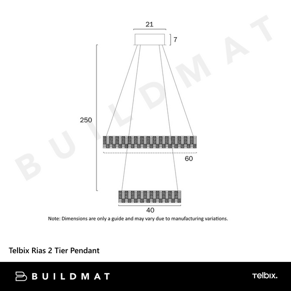 Telbix Rias 2 Tier Pendant Chrome