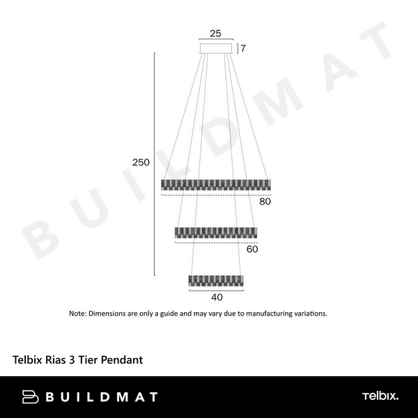 Telbix Rias 3 Tier Pendant Chrome