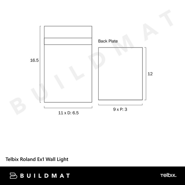 Telbix Roland Ex1 Wall Light Black