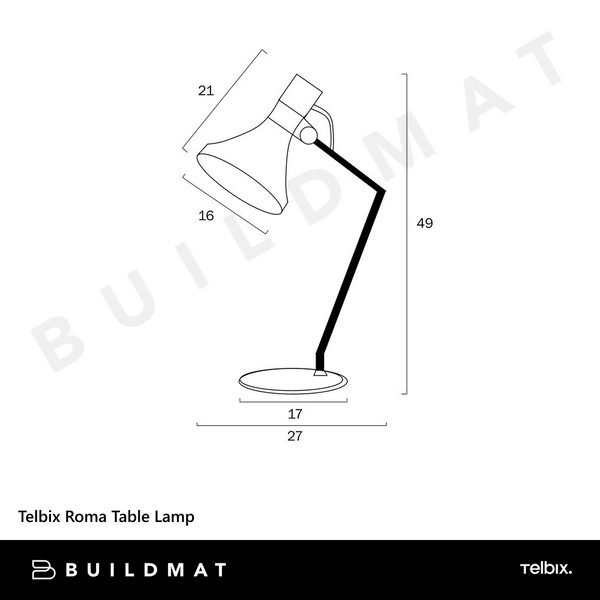 Telbix Roma Table Lamp Black Brass Matt
