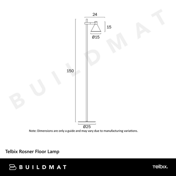 Telbix Rosner Floor Lamp Black