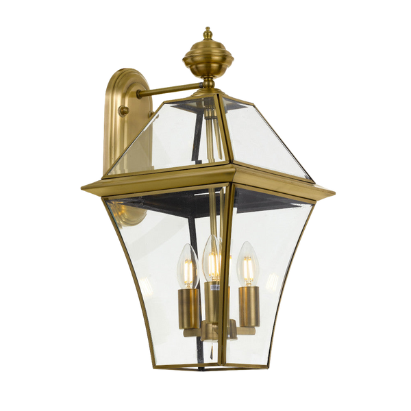 Telbix Rye 27 Solid Bras Exterior Wall Light Brass