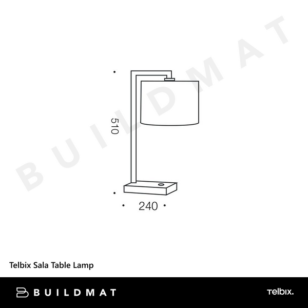 Telbix Sala Table Lamp Nickel White