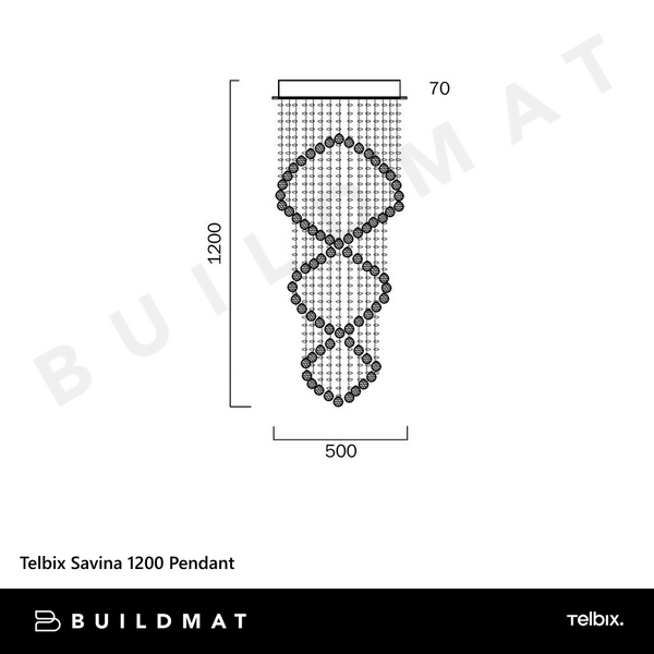 Telbix Savina 1200 Pendant Chrome