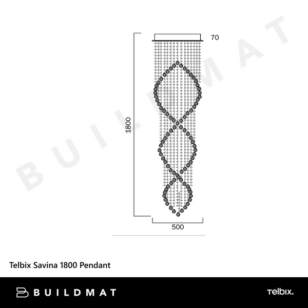 Telbix Savina 1800 Pendant Chrome