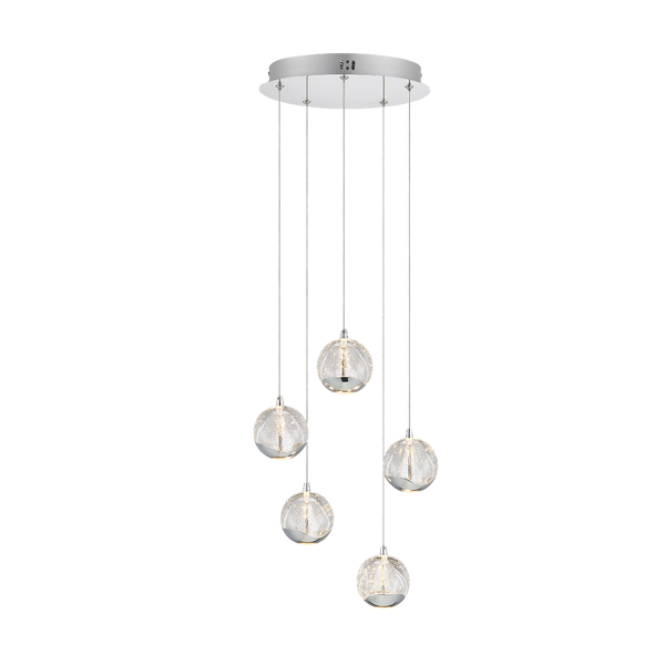 Telbix Segovia 5 Light Pendant Chrome