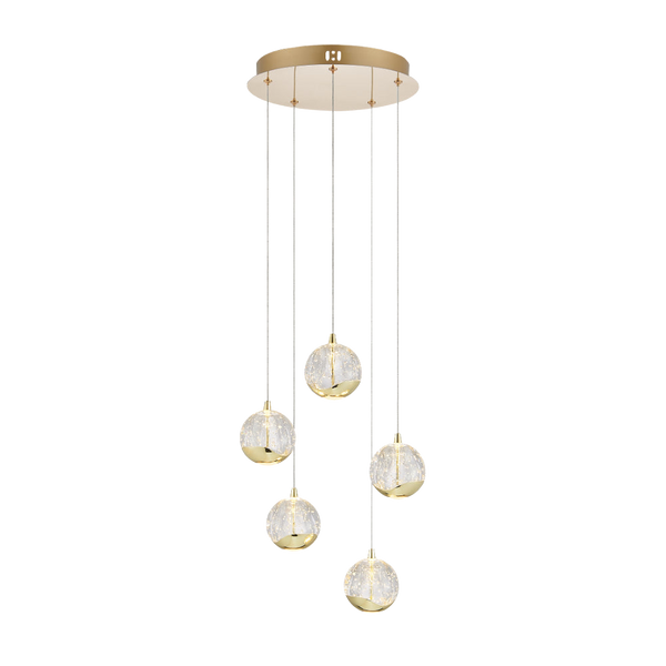 Telbix Segovia 5 Light Pendant Gold
