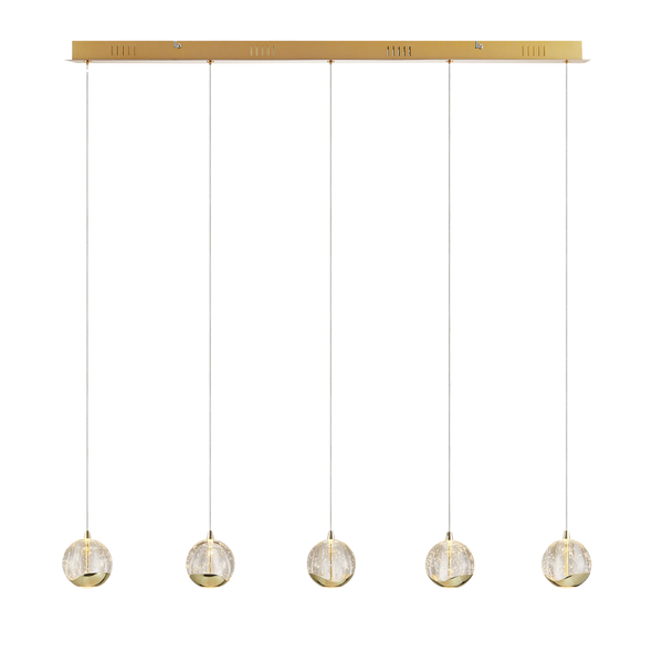 Telbix Segovia 5 Light Bar Pendant Gold