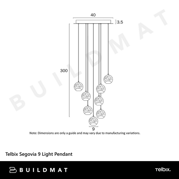 Telbix Segovia 9 Light Pendant Chrome